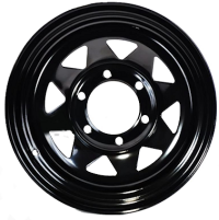 15X6 6-5.5 BLACK SPOKE WHEEL