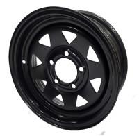 13X4.5  5-4.5 8 SPOKE BLACK WHEEL